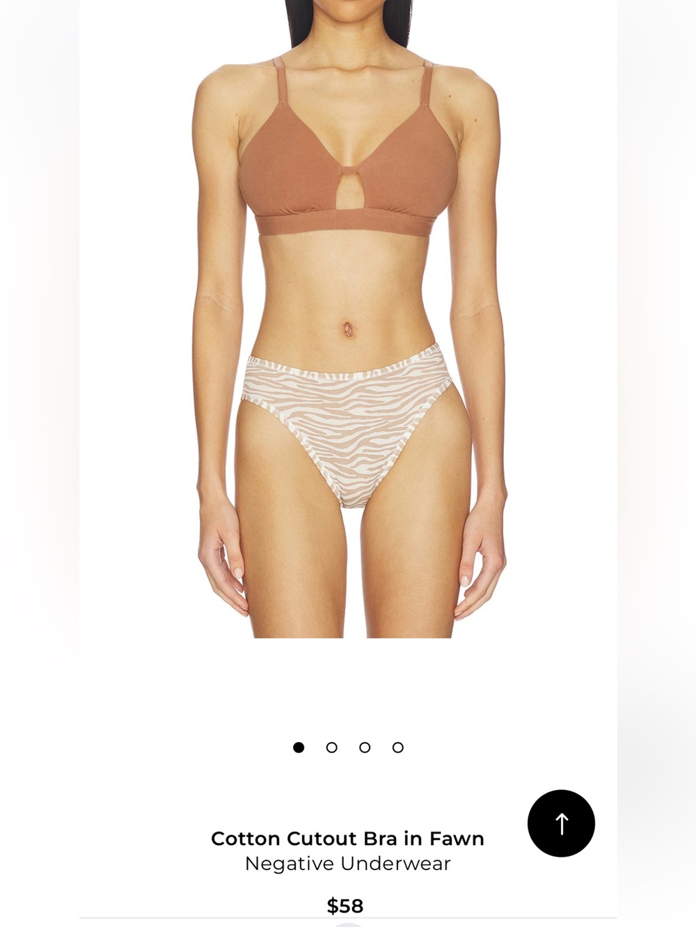 Negative Underwear Cotton Cutout Bra in Fawn